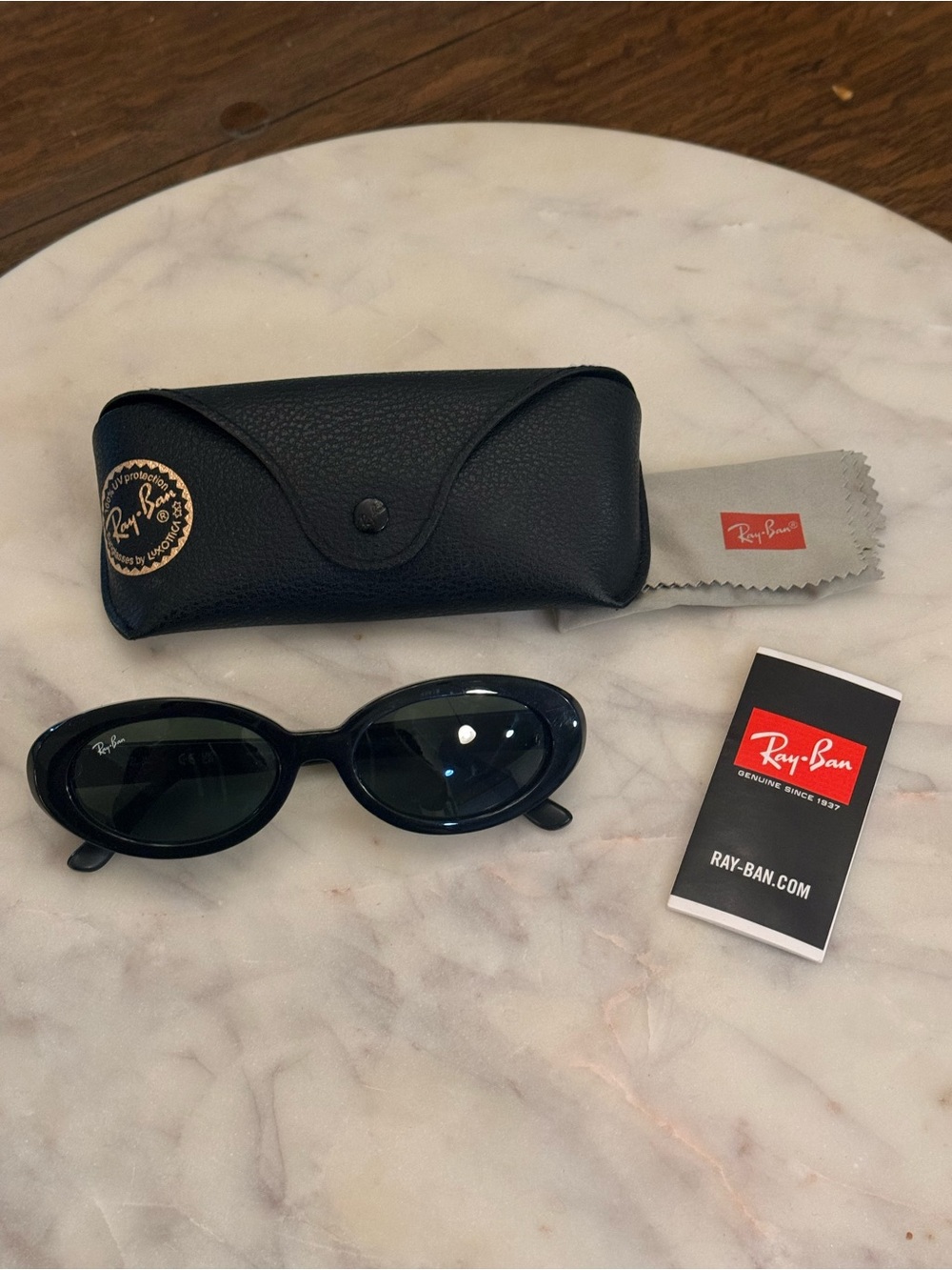 Ray-Ban RB 2223 Women’s Black Oval Sunglasses with Dark Lenses
